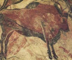 Puzzle Σπήλαιο ζωγραφικής που αντιπροσωπεύουν το βουβάλι στον τοίχο μιας σπηλιάς